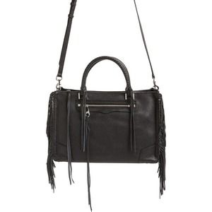 Rebecca Minkoff Fringe Regan Satchel Bag Black